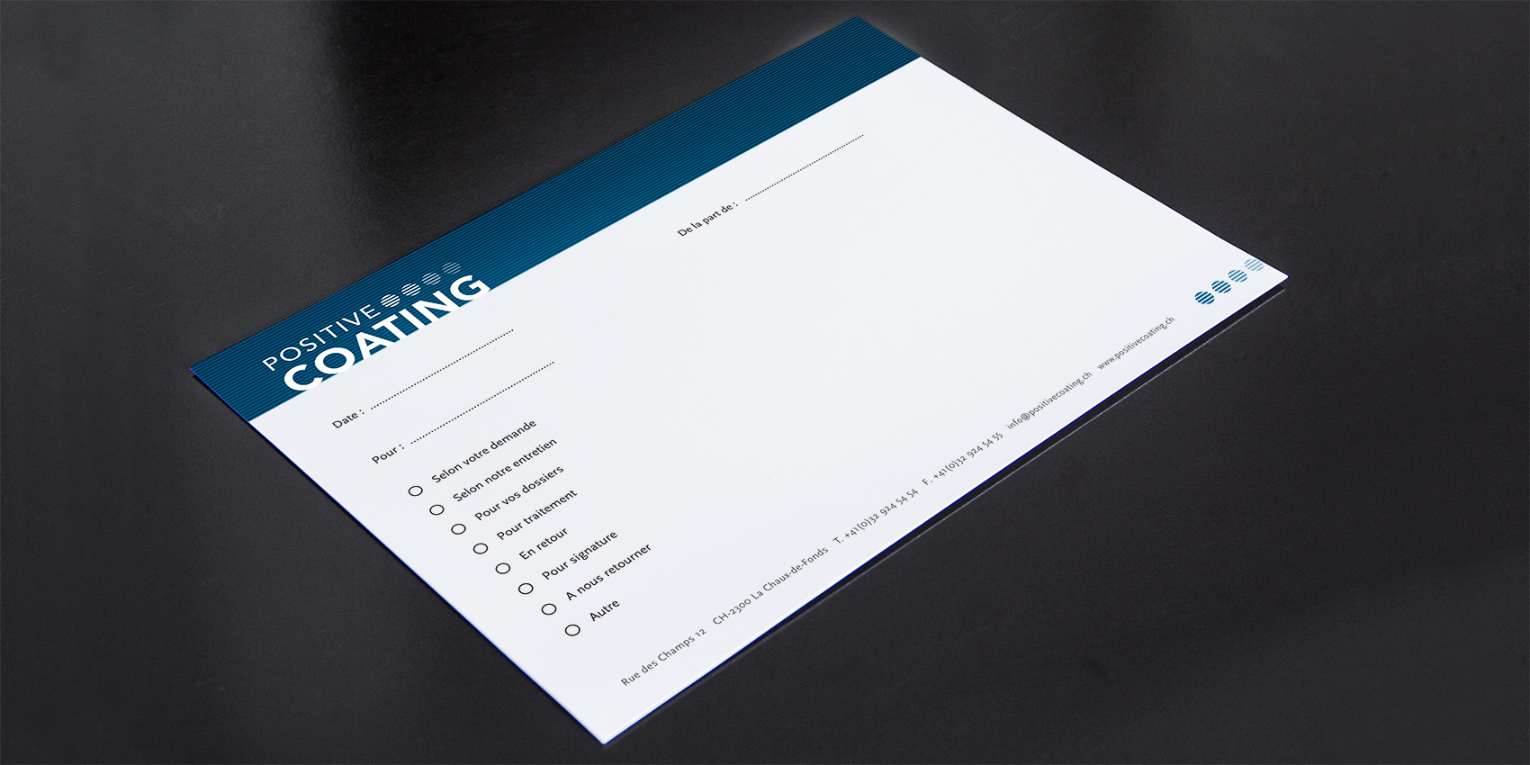 Positive Coating - Set administratif - B12communication, communication et graphisme