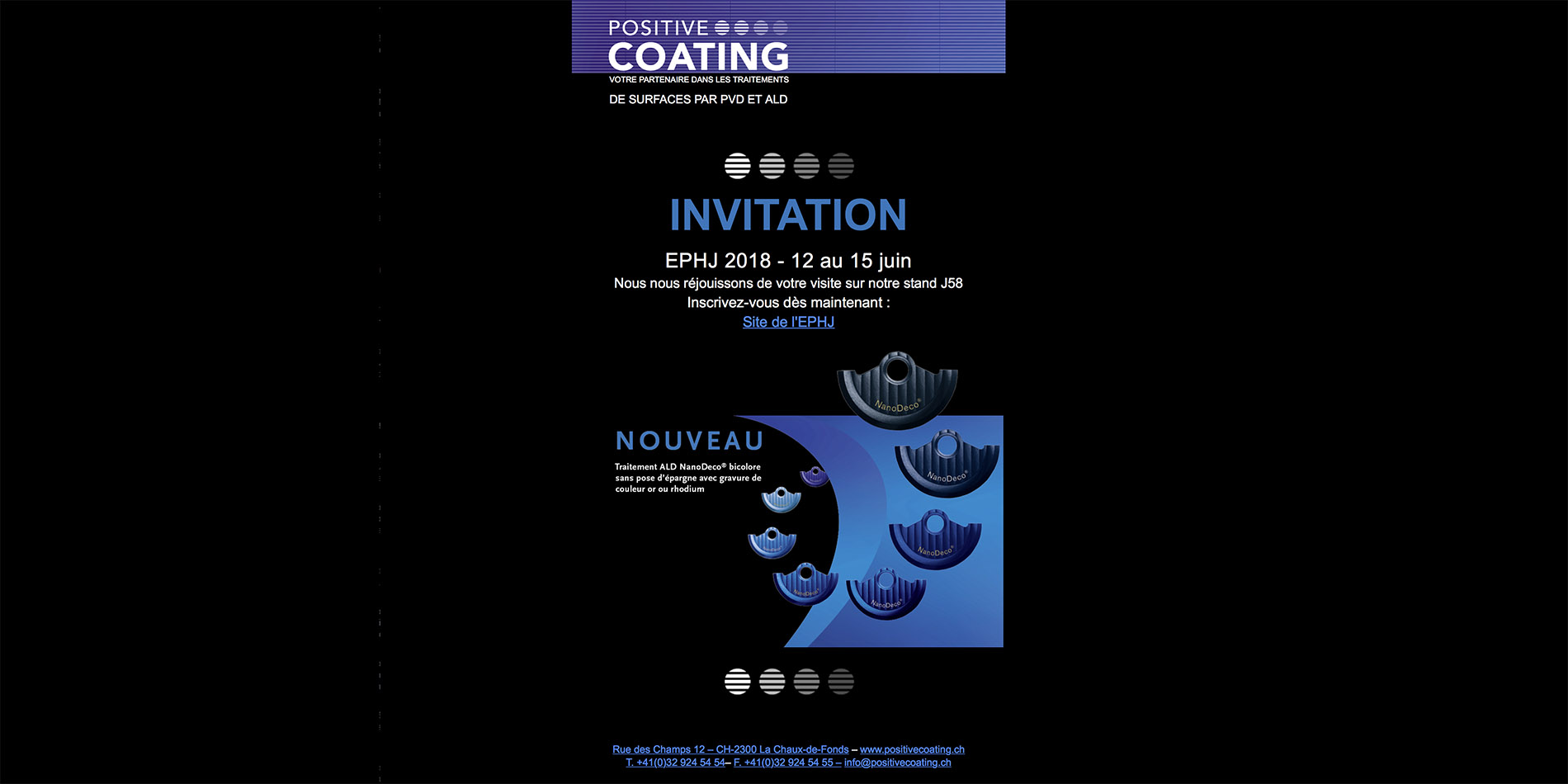 Positive Coating - Newsletter - B12communication, communication et graphisme